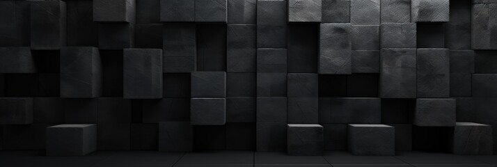 Geometric black cubes background with dark atmosphere for presentations