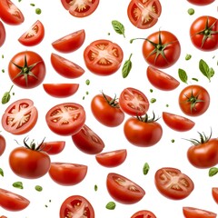 Flying Tomatoes and Basil Leaves