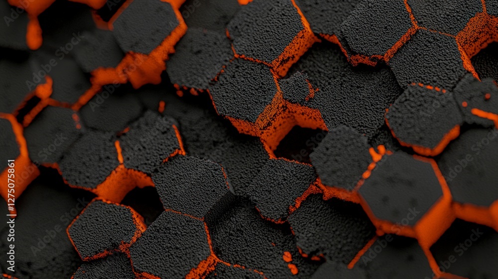 Poster abstract hexagon pattern dark red geometric 3d background texture