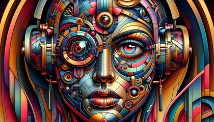 Fototapeta premium Cybernetic Dreams: Arte Mecánico del Futuro