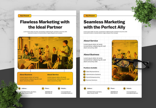 Orange And Black Business Flyer