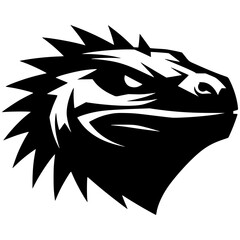 Silhouette of angry iguana