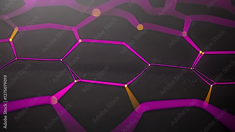 Poster futuristic hexagon network abstract 3d background