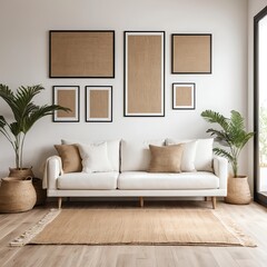 Fototapeta premium Modern Minimalist Living Room Interior Design