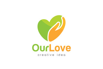 Creative Love and Care Logo Design Template