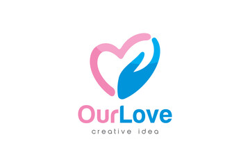 Creative Love and Care Logo Design Template
