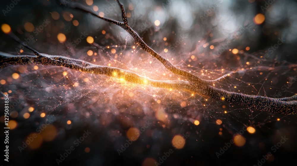 Aufkleber glowing network abstract digital connection global communication technology interconne