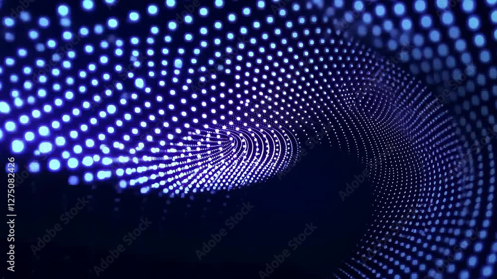 Poster mesmerizing tunnel of glowing blue lights creates futuristic and dynamic visual effect, evoking sens