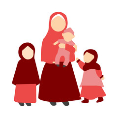 Islamic Muslim Family Illustration