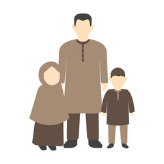 Islamic Muslim Family Illustration