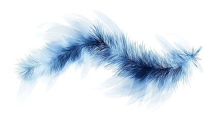 Obraz premium Blue feather, wave, white, design, element, abstract, background, graphic
