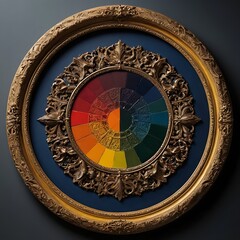 Ornate Gold Frame with Color Wheel