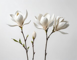 Obraz premium Elegant White Magnolia Blossoms