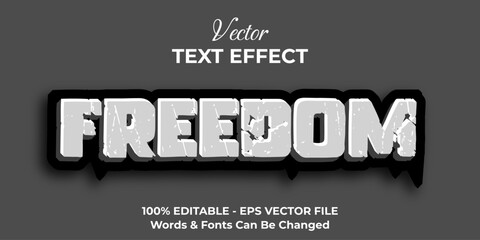 Black freedom editable text effect template