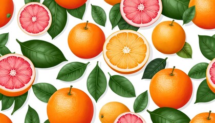 Vibrant Citrus Fruit Seamless Pattern