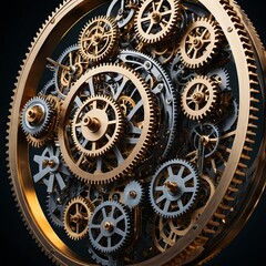 Intricate Clockwork Gears Mechanism