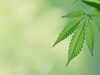 Bright Green Leaf Close-Up on Soft Blurred Background