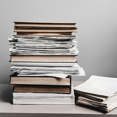 Stack of Old Books and Papers
