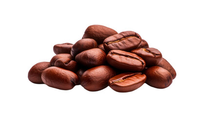 Fresh roasted coffee beans piled together, showcasing rich color and texture.