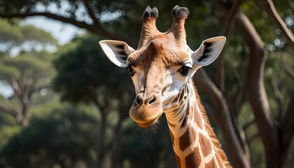 Obraz premium Giraffe Portrait in African Savanna