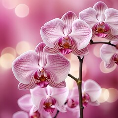 Fototapeta premium Pink Orchid Flowers Closeup