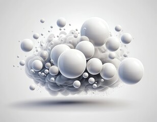 Abstract White Spheres Floating in Air