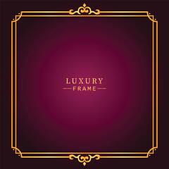 Golden luxury frame border ornament premium