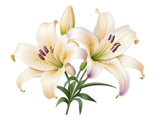 Elegant Bouquet of Cream Lilies