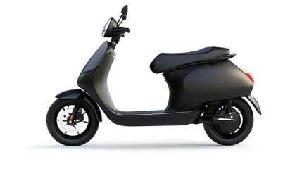 Black scooter isolated on whie background.
