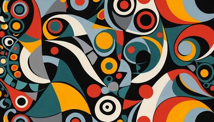 Fototapeta premium Abstract Geometric Pattern with Vibrant Colors