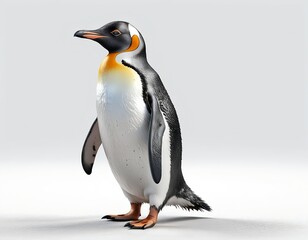 Fototapeta premium King Penguin on White Background