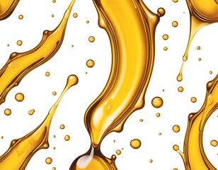 Fototapeta premium Golden Liquid Splash, Oil or Honey Abstract Background