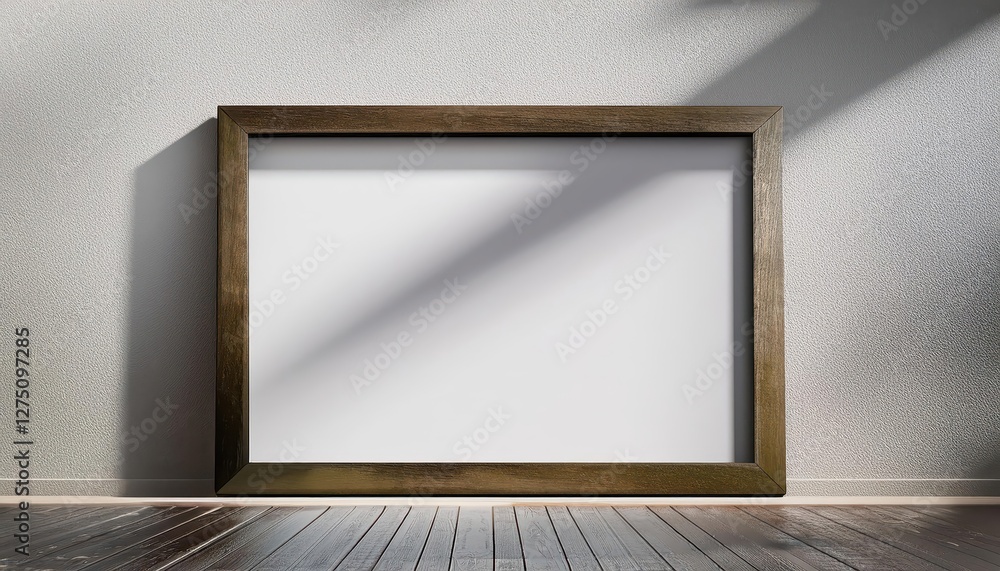 Poster futuristic 3d rendering of a striking horizontal frame, contrasting against a pristine white backdro