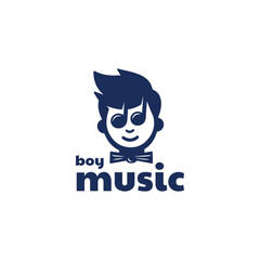note music with cool boy logo
