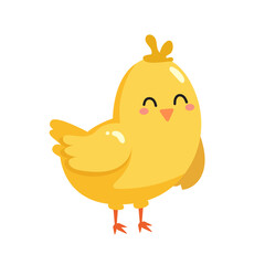 Colorful easter cute chicks birds character.