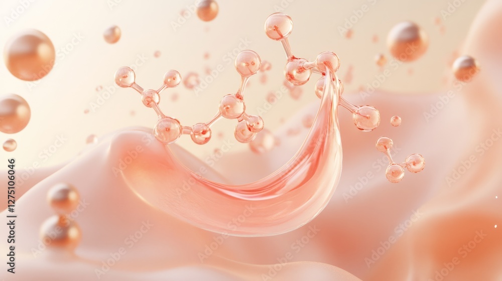 Poster Vibrant 3D Rendering of Intricate Molecular Structures in Soft Focus