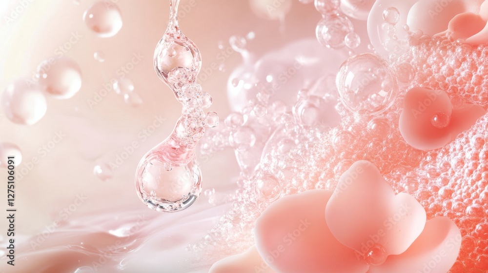 Poster vibrant 3d rendering showcases intricate molecular structures in detail