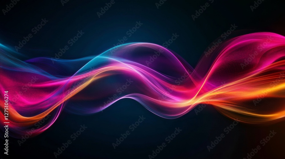 Poster vibrant abstract background with dynamic pulsating waves