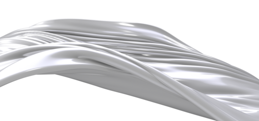 A close-up of a gray fabric drape with smooth, flowing lines. The texture is soft and the light plays across the surface, creating subtle highlights and shadows.