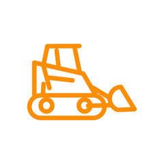 orange tractor isolated on white