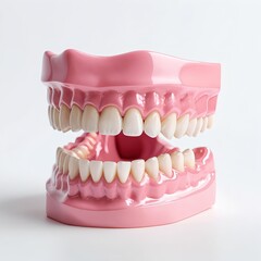 Obraz premium Pink Dental Model with Healthy Teeth