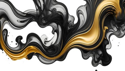 Abstract Black and Gold Swirl