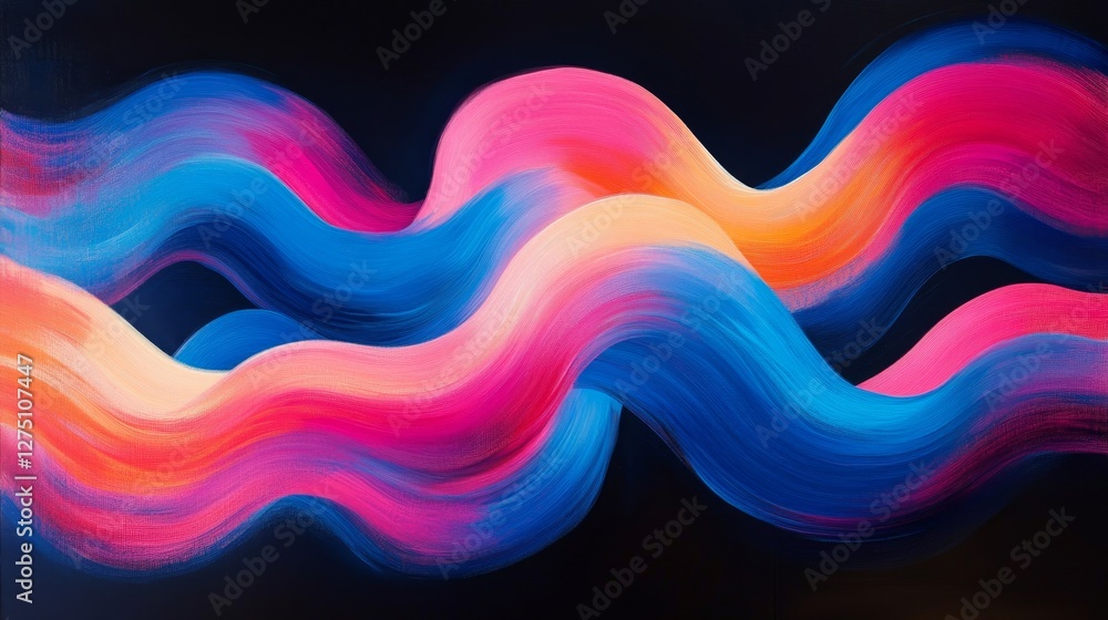 Poster dynamic abstract canvas with vibrant hues and flowing lines