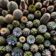 Obraz premium Diverse Collection of Succulents and Cacti