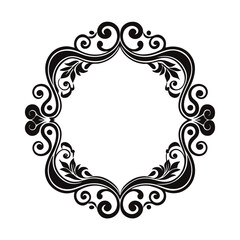 vintage frame with floral ornament vector illustration