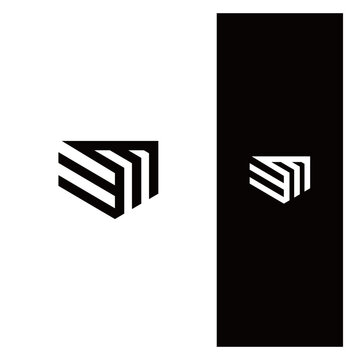 EM, EM monogram tringular logo icon