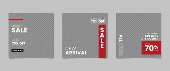 Fashion sale social media post banner template. Digital business marketing layout design. Vector illustration