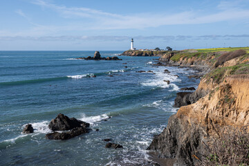 Pigeon Point Light Station State Historic Park on the California coastline south of San Francisco on the Cabrillo Highway.