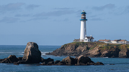 Pigeon Point Light Station State Historic Park on the California coastline south of San Francisco on the Cabrillo Highway.