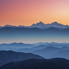 Obraz premium Serene Sunset Mountain Range